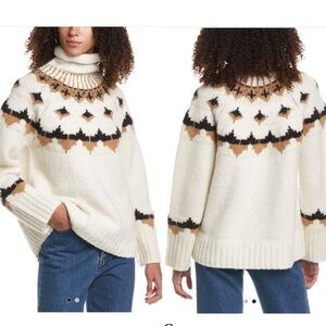 A.L.C. Cream and Black Turtleneck Sweater